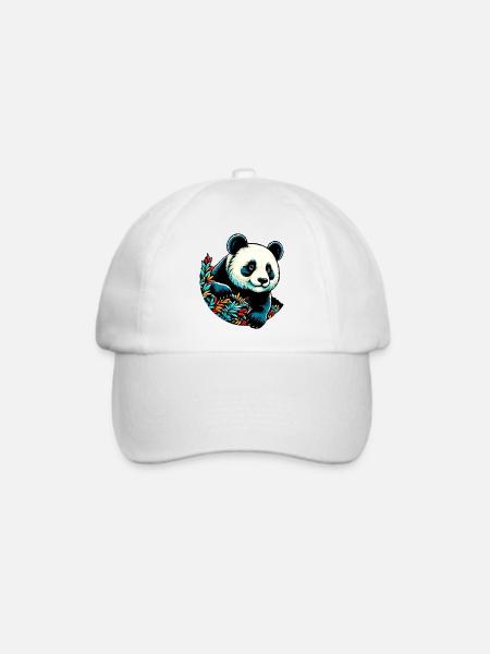 Panda - Baseballkappe - Weiß/Weiß