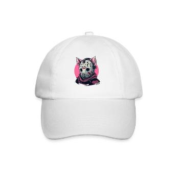 Schaurige Horror Hockeymasken Schwein - Baseballkappe - Weiß/Weiß - Vorne