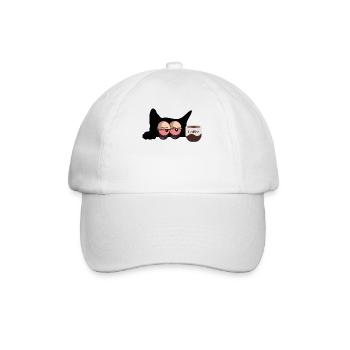 Kaffeekatze - Baseballkappe - Weiß/Weiß - Vorne