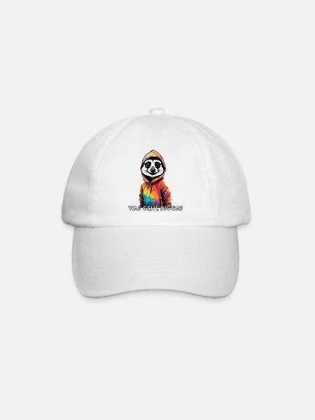 Was geht Digga? Cooles Erdmännchen - Baseballkappe - Weiß/Weiß