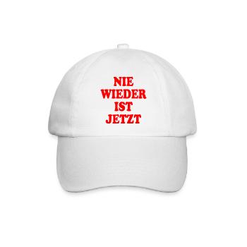 Nie wieder ist jetzt - Baseballkappe - Weiß/Weiß - Vorne