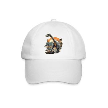 Dinosaurier / Tier / Urzeit / Reptil / Jungs - Baseballkappe - Weiß/Weiß - Vorne