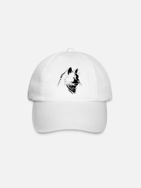 Katze, katzenmotiv, süße, geschenk, geschenkideen - Baseballkappe - Weiß/Weiß