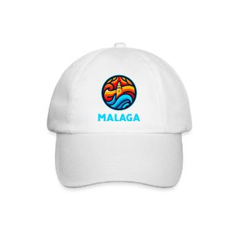 Malaga 3 (dunkel) - Baseballkappe - Weiß/Weiß - Vorne