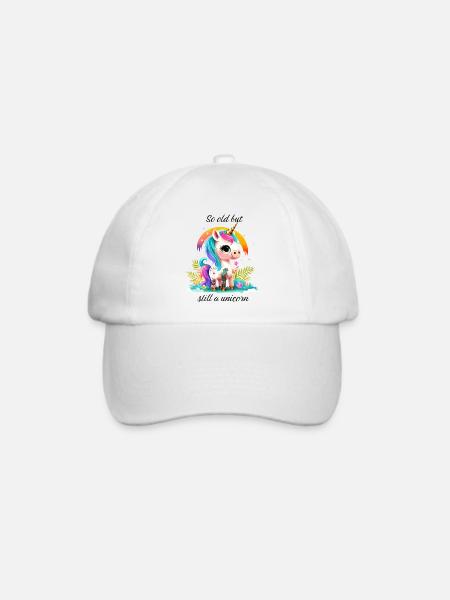 So alt aber immer noch ein unschuldiges Einhorn - Baseballkappe - Weiß/Weiß