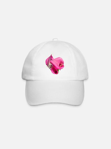 Pink Calla Blütentrio - Baseballkappe - Weiß/Weiß