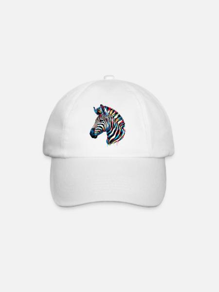 Zebra - Baseballkappe - Weiß/Weiß