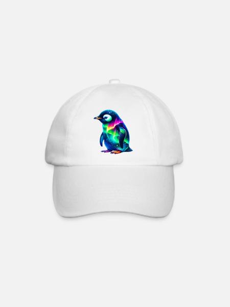 Aurora Borealis Pinguin - Baseballkappe - Weiß/Weiß