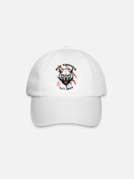 Wolf Flüsterer - Baseballkappe - Weiß/Weiß