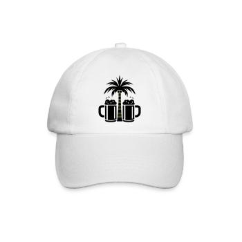 Bier Palmen Strand - Baseballkappe - Weiß/Weiß - Vorne