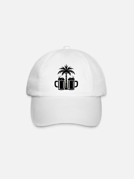 Bier Palmen Strand - Baseballkappe - Weiß/Weiß