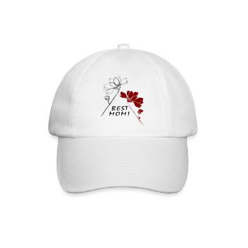 Best Mom - Baseballkappe - Weiß/Weiß - Vorne