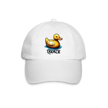 Gummiente / Badeente / Wasser / Badewanne - Baseballkappe - Weiß/Weiß - Vorne