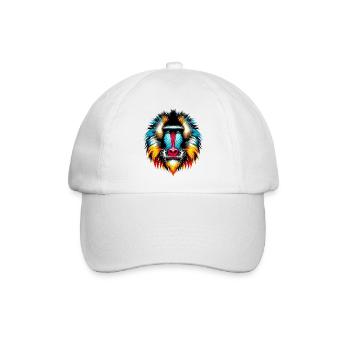 Mandrill-Affe - Baseballkappe - Weiß/Weiß - Vorne