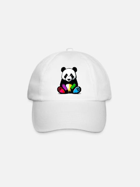 Panda - Baseballkappe - Weiß/Weiß