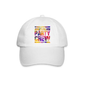 Amsterdam Party Crew Bunt - Baseballkappe - Weiß/Weiß - Vorne