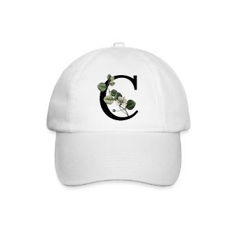 Buchstabe C Botanisches Grün - Baseballkappe - Weiß/Weiß - Vorne