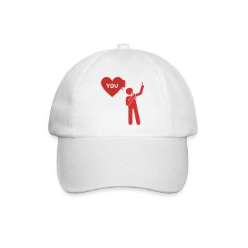 Liebeserklärung "Ich liebe dich" - Baseballkappe - Weiß/Weiß - Vorne