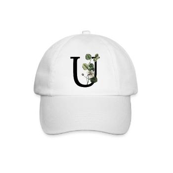 Buchstabe U Grün Botanisch - Baseballkappe - Weiß/Weiß - Vorne