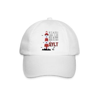 Ich muss gar nix ich muss nur nach Sylt - Baseballkappe - Weiß/Weiß - Vorne