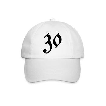 30. 30 JAHRE. 30. JAHRESTAG. 30-JÄHRIGES JUBILÄUM. - Baseballkappe - Weiß/Weiß - Vorne