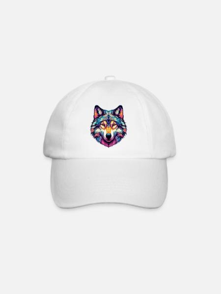 Wolf - Baseballkappe - Weiß/Weiß