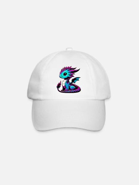Drache - Baseballkappe - Weiß/Weiß