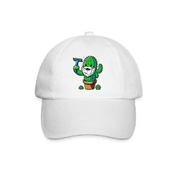 Cactus rasiert sich den Bart - Baseballkappe - Weiß/Weiß - Vorne