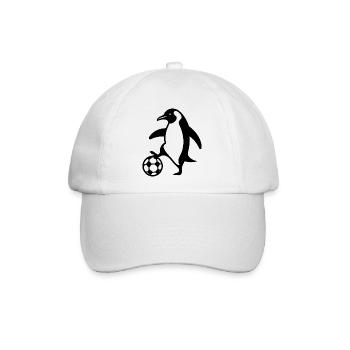 Pinguin Fußball Silhouette Minimalistischer Fußbal - Baseballkappe - Weiß/Weiß - Vorne