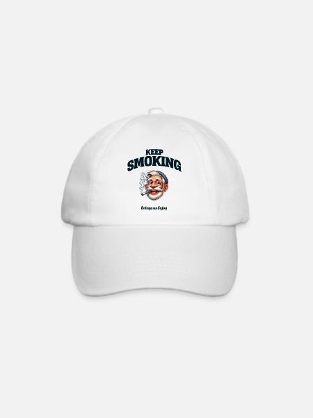 Keep Smoking - Baseballkappe - Weiß/Weiß
