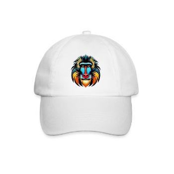 Mandrill-Affe - Baseballkappe - Weiß/Weiß - Vorne