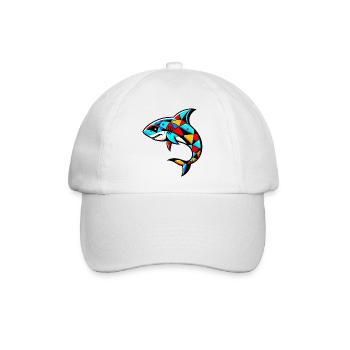 Harlekin-Hai - Baseballkappe - Weiß/Weiß - Vorne