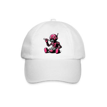 Marsianischer außerirdischer Alien-Roboter - Baseballkappe - Weiß/Weiß - Vorne
