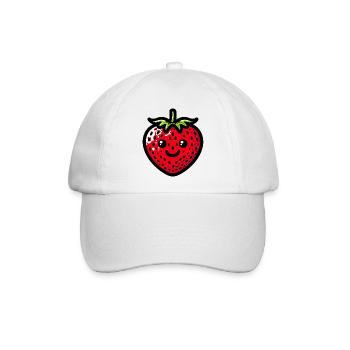 Erdbeeren Erdbeeren - Baseballkappe - Weiß/Weiß - Vorne