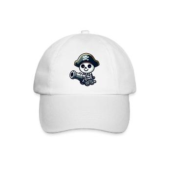 Piratenschädel - Skelett Schatz - Baseballkappe - Weiß/Weiß - Vorne