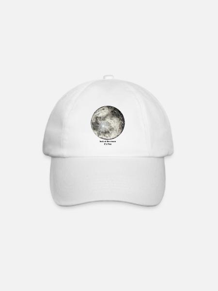 Schauen Sie sich den Mond an, er ist kostenlos - Baseballkappe - Weiß/Weiß
