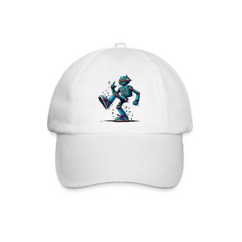 Außerirdischer außerirdischer Roboter tanzt - Baseballkappe - Weiß/Weiß - Vorne