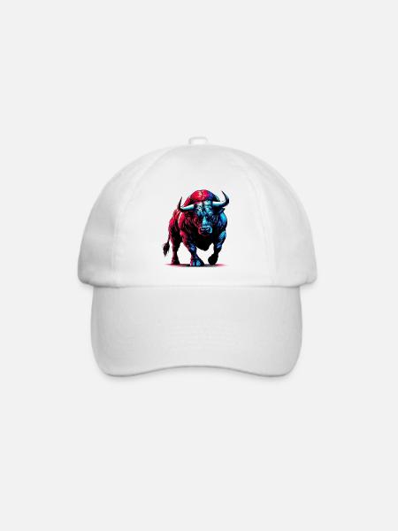 Stier - Baseballkappe - Weiß/Weiß