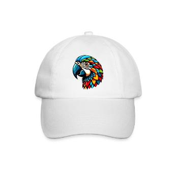 Harlekin Papagei - Baseballkappe - Weiß/Weiß - Vorne