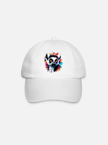 Lemur - Baseballkappe - Weiß/Weiß