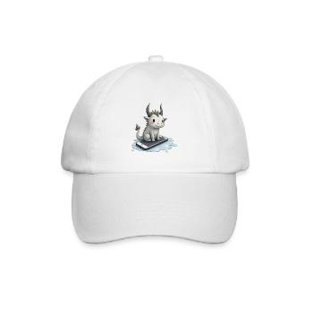 cute mythical creature on iPhone - Baseballkappe - Weiß/Weiß - Vorne