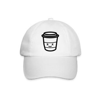 Kaffeebecher - Baseballkappe - Weiß/Weiß - Vorne