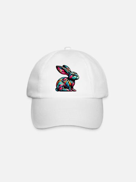 Kaninchen - Baseballkappe - Weiß/Weiß