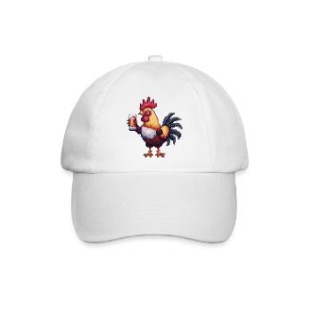 Hahn Bier Pixel - Baseballkappe - Weiß/Weiß - Vorne