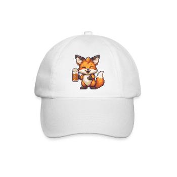 Fuchs Bier Pixel - Baseballkappe - Weiß/Weiß - Vorne