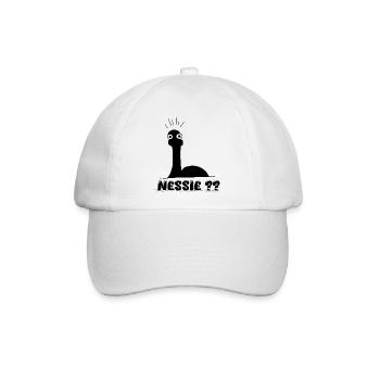 Nessie?? Minimale Loch Ness Illustration - Baseballkappe - Weiß/Weiß - Vorne