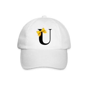 Buchstabe u gelbe Schleife - Baseballkappe - Weiß/Weiß - Vorne