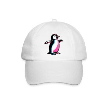 Pinguin - Baseballkappe - Weiß/Weiß - Vorne