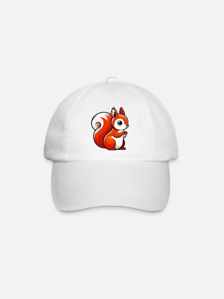 Eichhörnchen - Baseballkappe - Weiß/Weiß