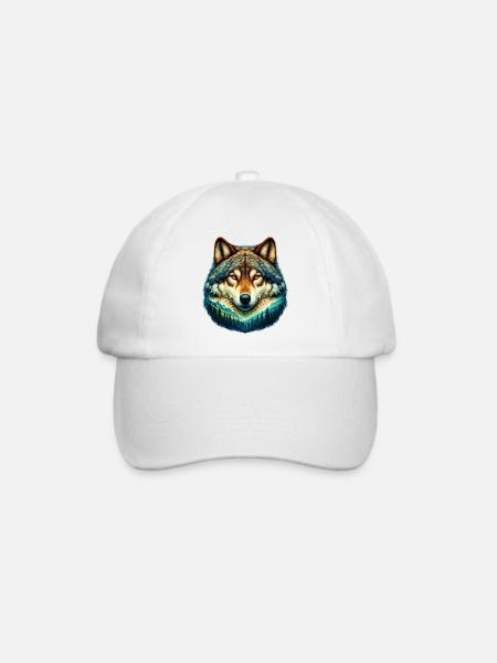 Wolf - Baseballkappe - Weiß/Weiß